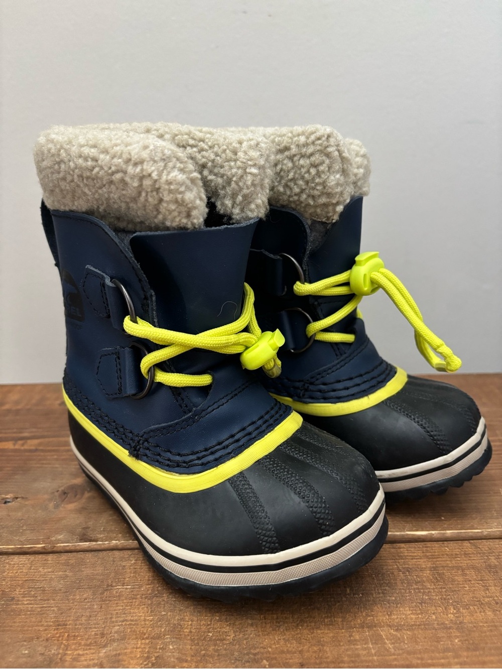 Kids Sorel Insulated Winter Snow Boots Navy Toddler Size 8